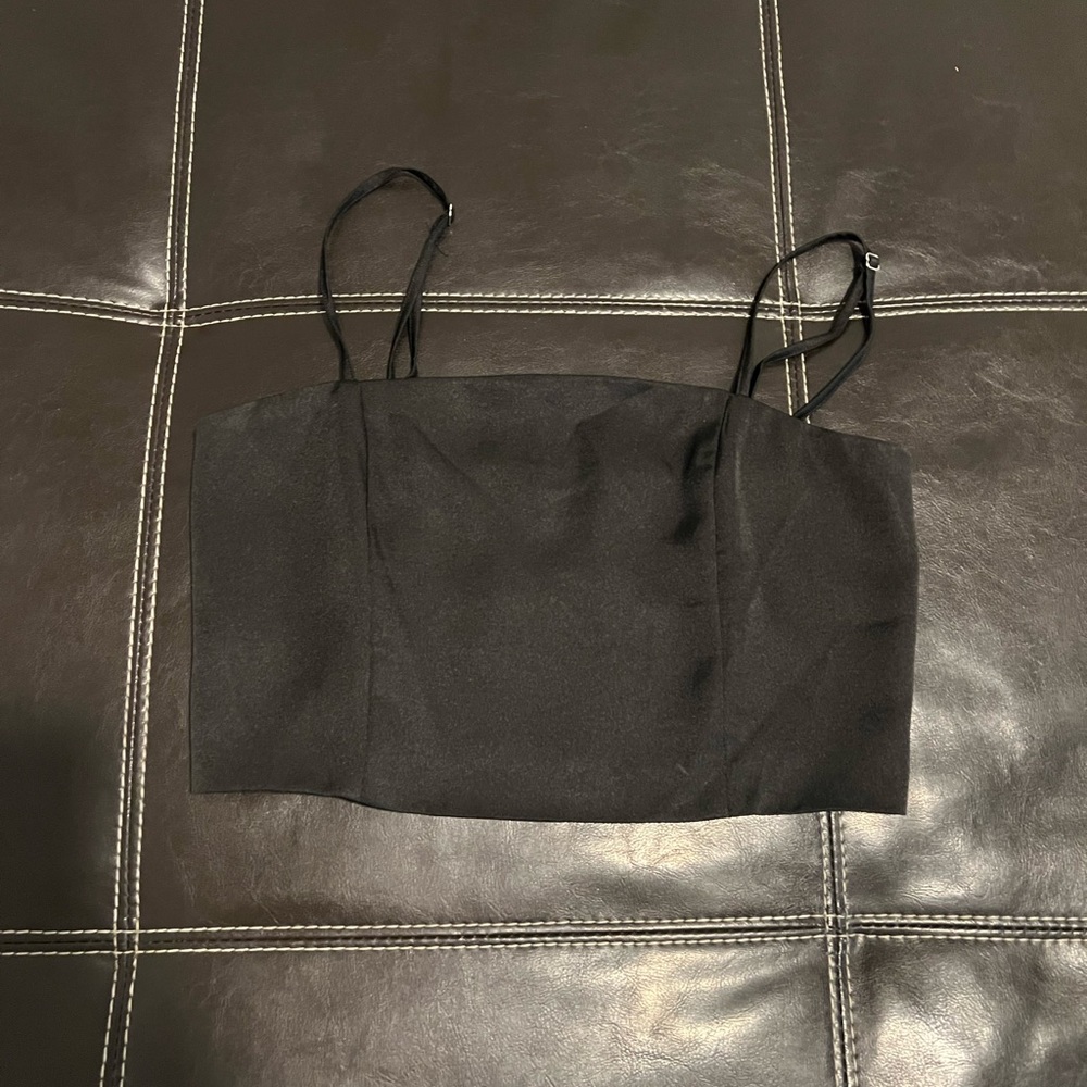 Boutique satin cropped tank